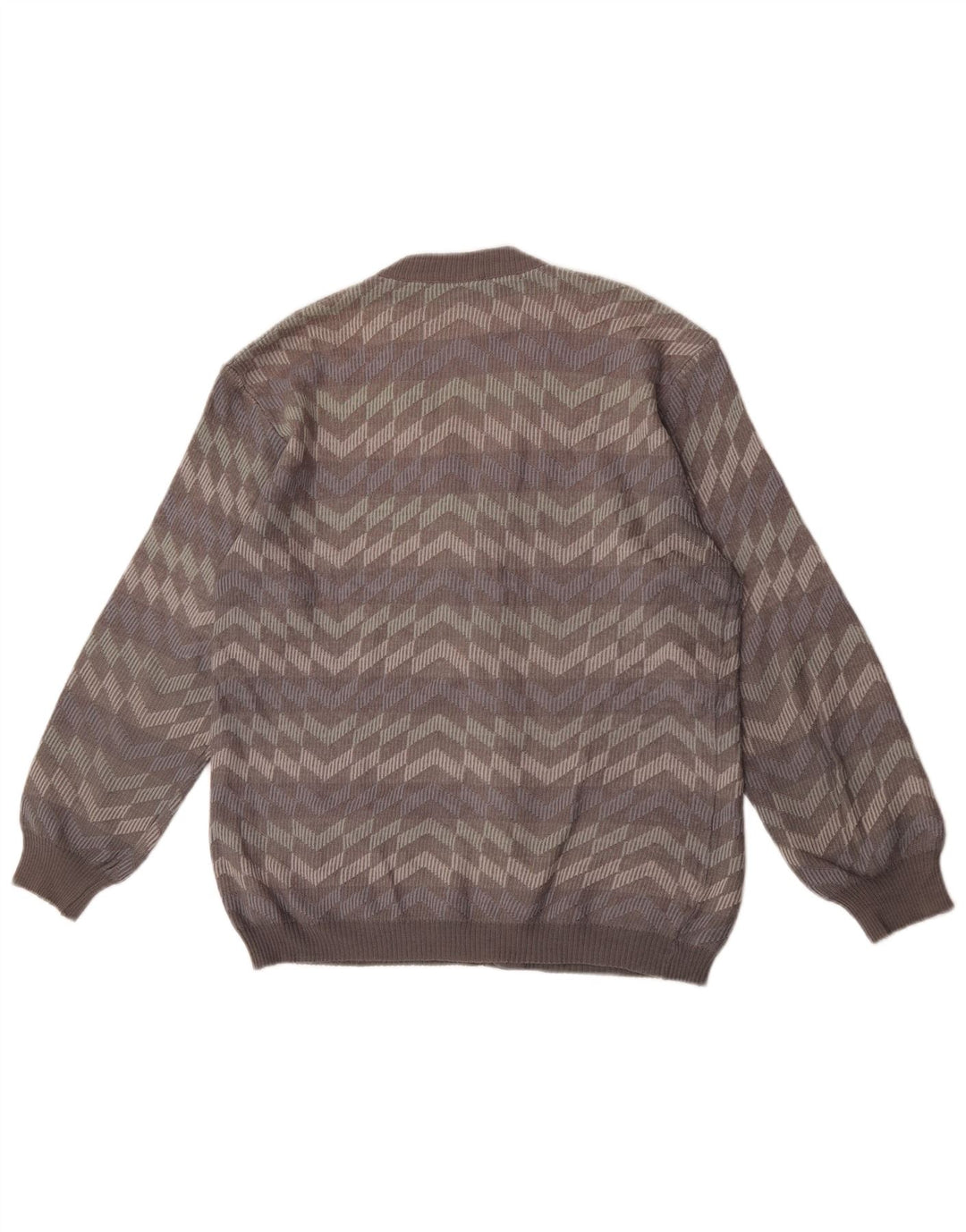 Bernardini Herren-Strickjacke aus mittelgrauer, gestreifter Wolle
