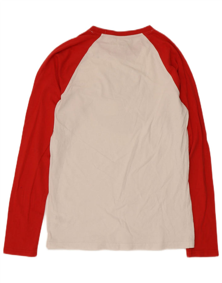 Timberland Damen Graphic Top Langarm UK 10 Small Weiß Farbblock