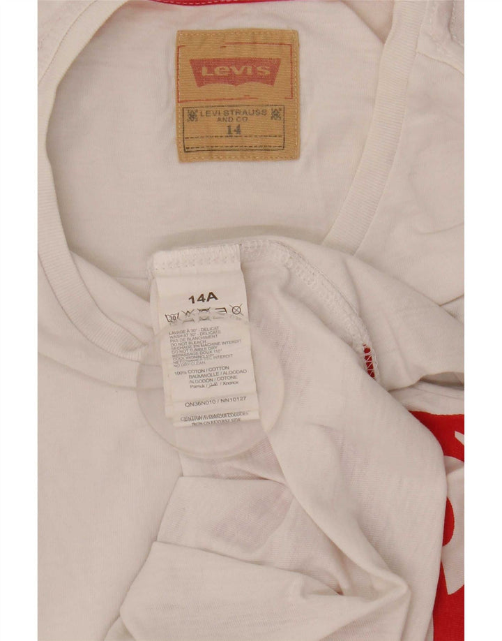 Levi's Jungen-T-Shirt mit Grafik, 13–14 Jahre, weiße Baumwolle