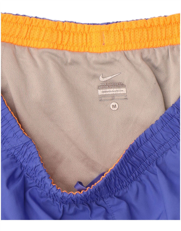 Nike Damen Sportshorts UK 14 Mittelblaues Colourblock-Polyester