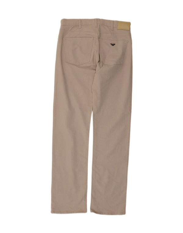 Armani Mens Straight Casual Trousers W34 L33 Grey Cotton