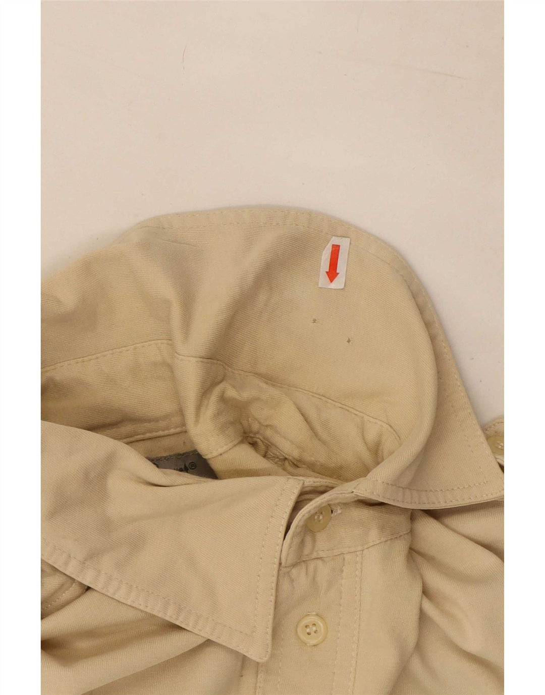 Vintage Herren Kurzarm-Militär-Pullover-Hemd, groß, Beige