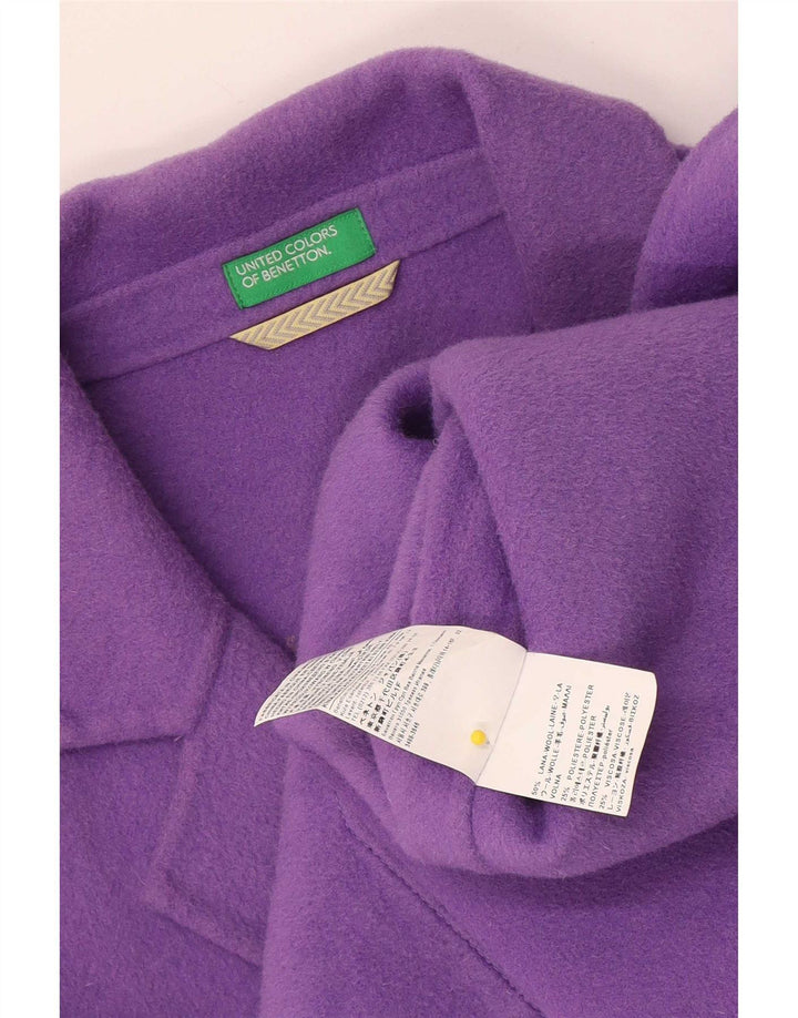 Benetton Damenmantel UK 14 Large Lila Wolle