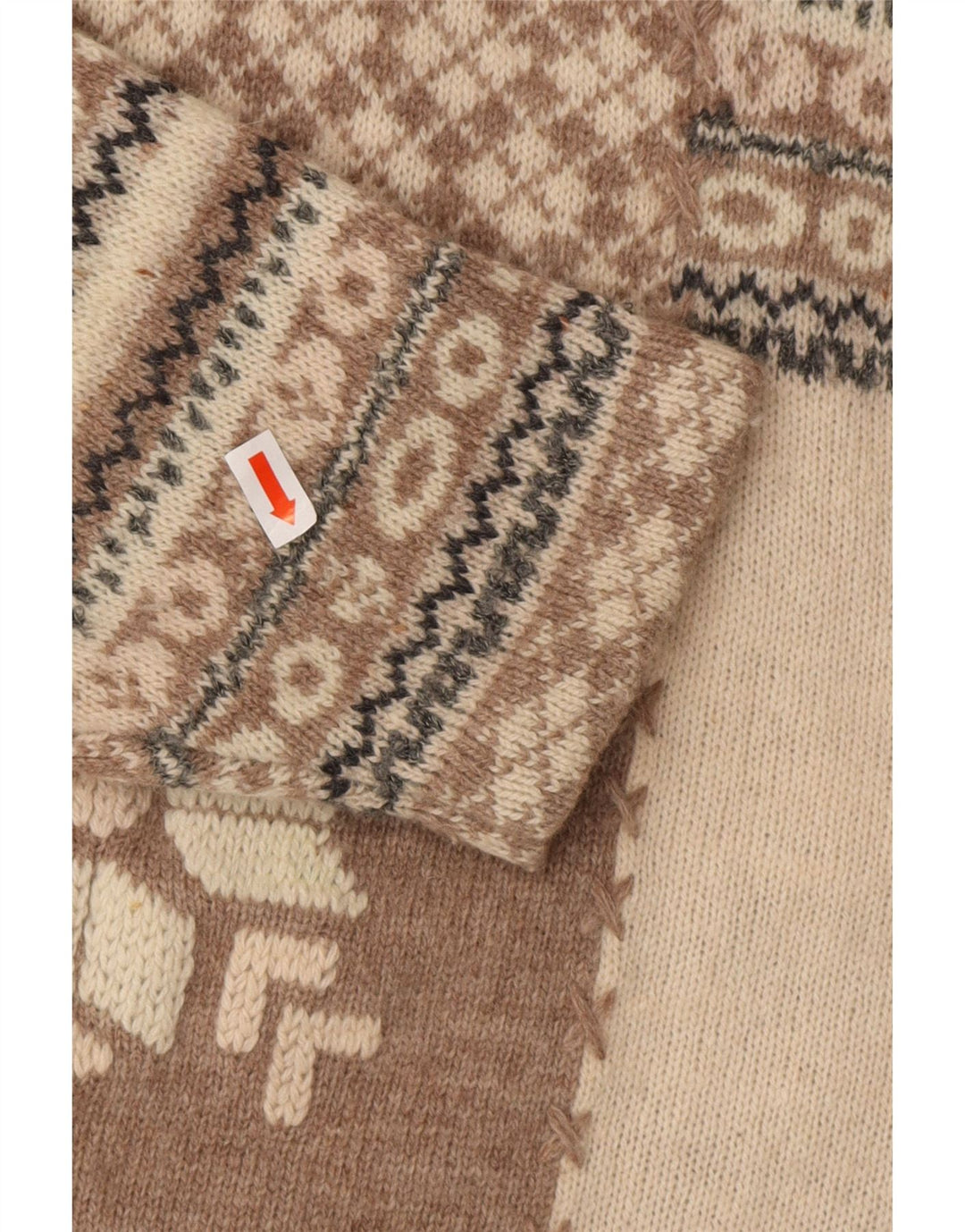 SURPRISE Damen-Pullover mit Schalkragen, lockere Passform, Größe 40/42, Mittelbeige