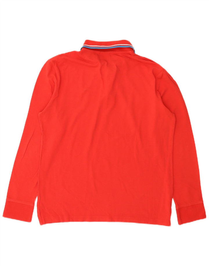 Diadora Herren-Langarm-Poloshirt, Größe L, Rot