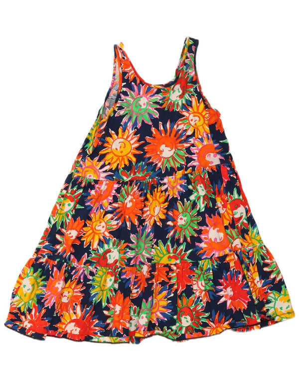 Benetton Mädchen-Stufenkleid, 11–12 Jahre, groß, mehrfarbig, mit Blumenmuster