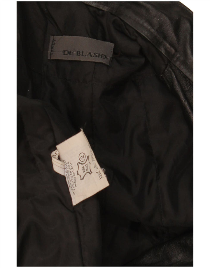 Vintage Herren Bomber Lederjacke IT 52 XL Schwarzes Leder