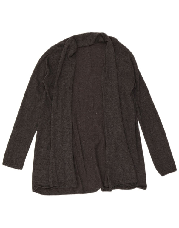 Zara Damen Longline Open Cardigan Pullover UK 10 Small Grau gefleckte Viskose
