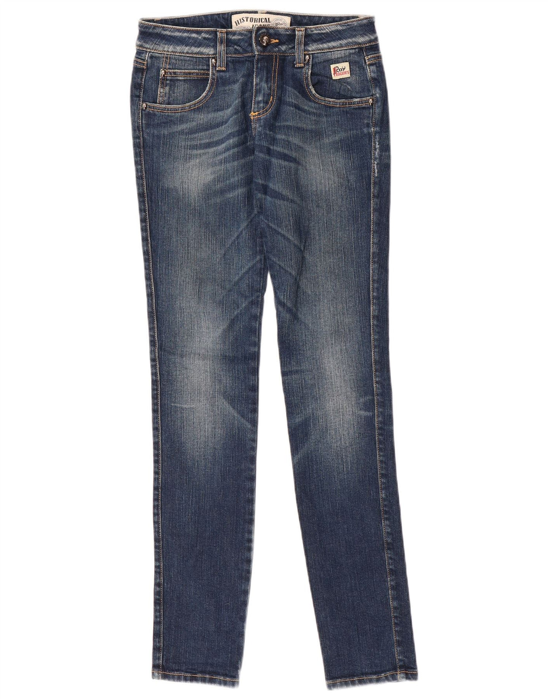 Roy Rogers Damen Slim Jeans IT 41 Small W27 L32 Blaue Baumwolle