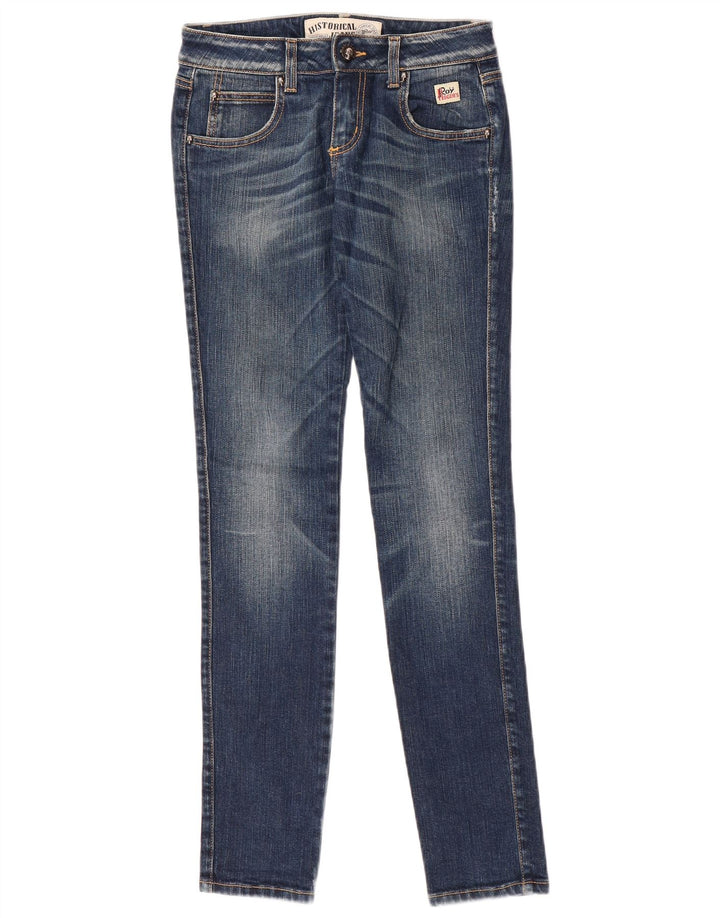 Roy Rogers Damen Slim Jeans IT 41 Small W27 L32 Blaue Baumwolle