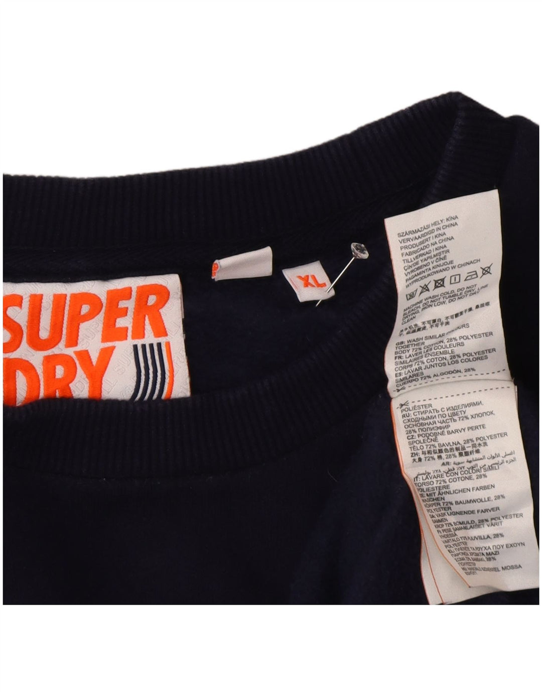 Superdry Herren Grafik-Sweatshirt-Pullover XL aus marineblauer Baumwolle