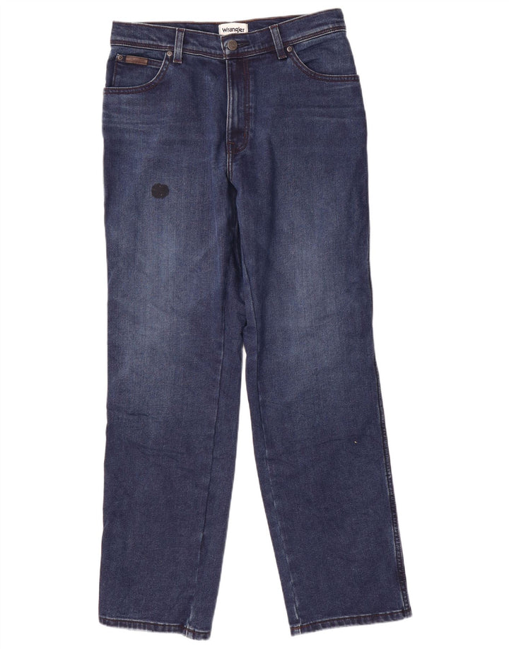 WRANGLER Herren Texas Straight Jeans W34 L32 Blaue Baumwolle
