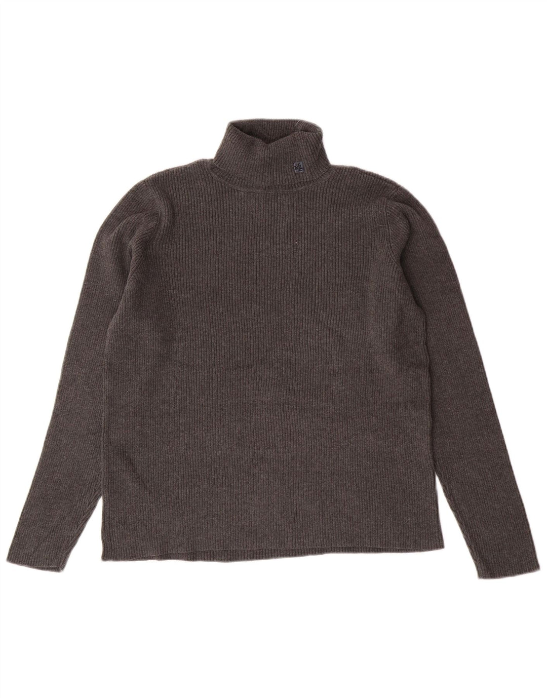 RALPH LAUREN Damen-Pullover mit Rollkragen, Gr. 14, Größe L, Grau, Baumwolle