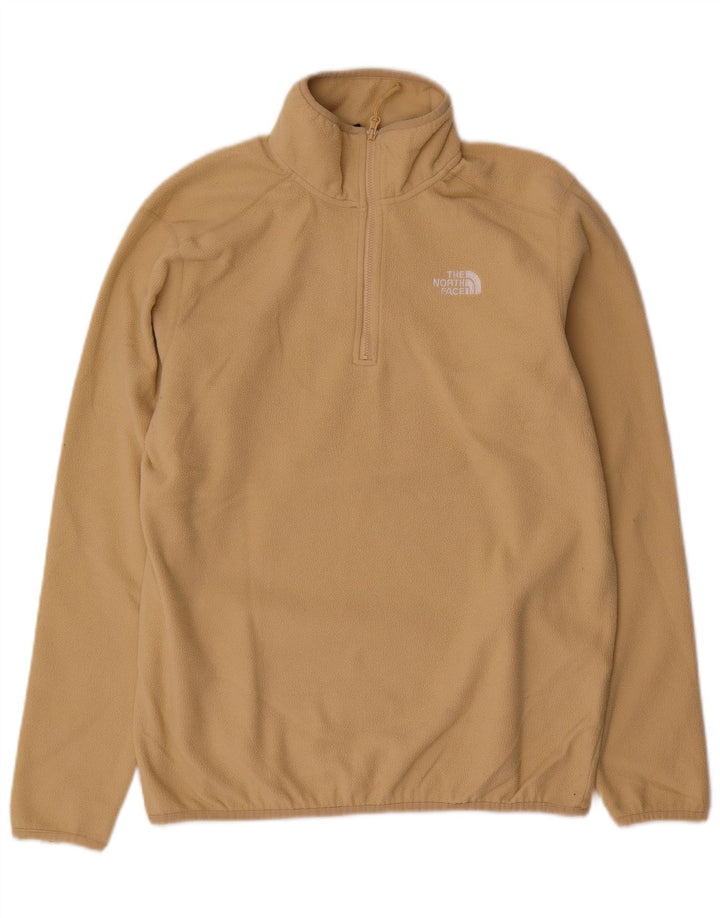 The North Face Herren-Fleecepullover mit Reißverschluss am Hals, mittelbeigefarbenes Polyester