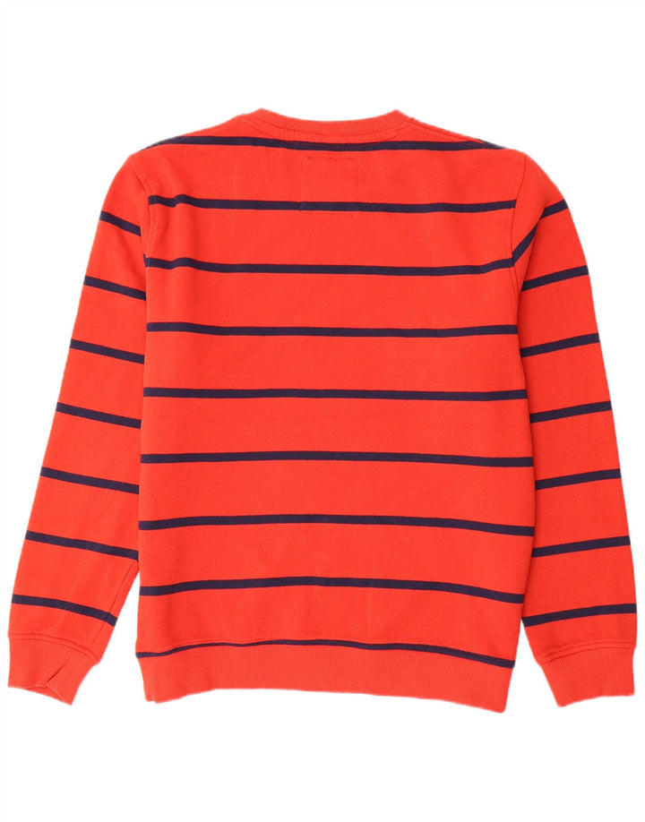 Crew Clothing Herren-Sweatshirt, Pullover, groß, rot gestreift, Baumwolle