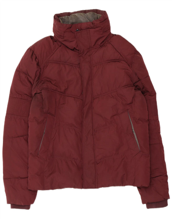 Zara Herren Wattierte Jacke UK 38 Mittelkastanienbraunes Polyester