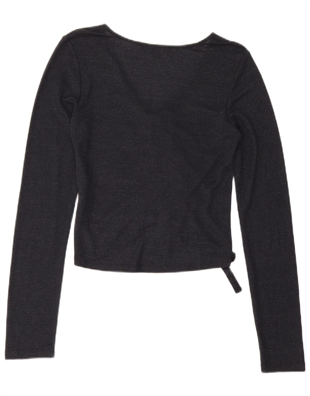 All Saints Damen Crop Top Langarm UK 12 Medium Marineblau Viskose