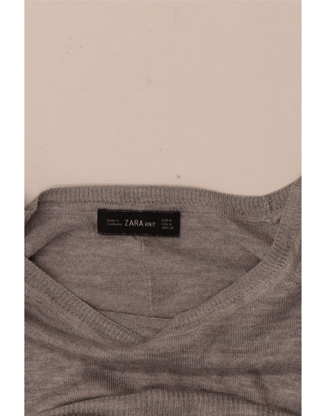 Zara Damen-Pullover mit U-Boot-Ausschnitt, Gr. 14, Mittelgrau