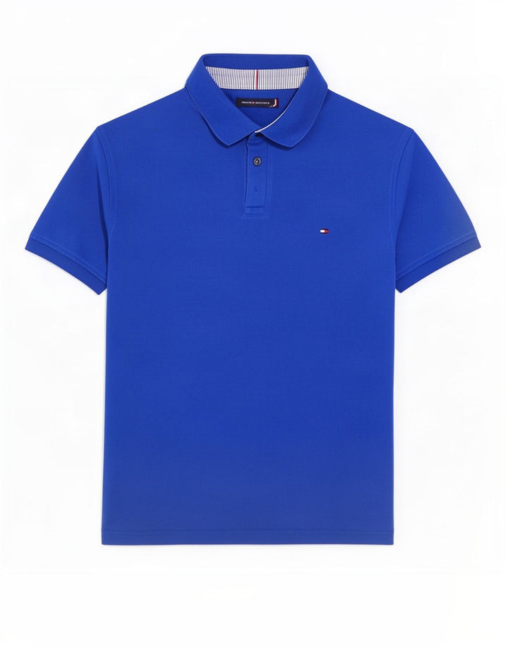 Tommy Hilfiger Herren-Poloshirt mit normaler Passform, große blaue Baumwolle
