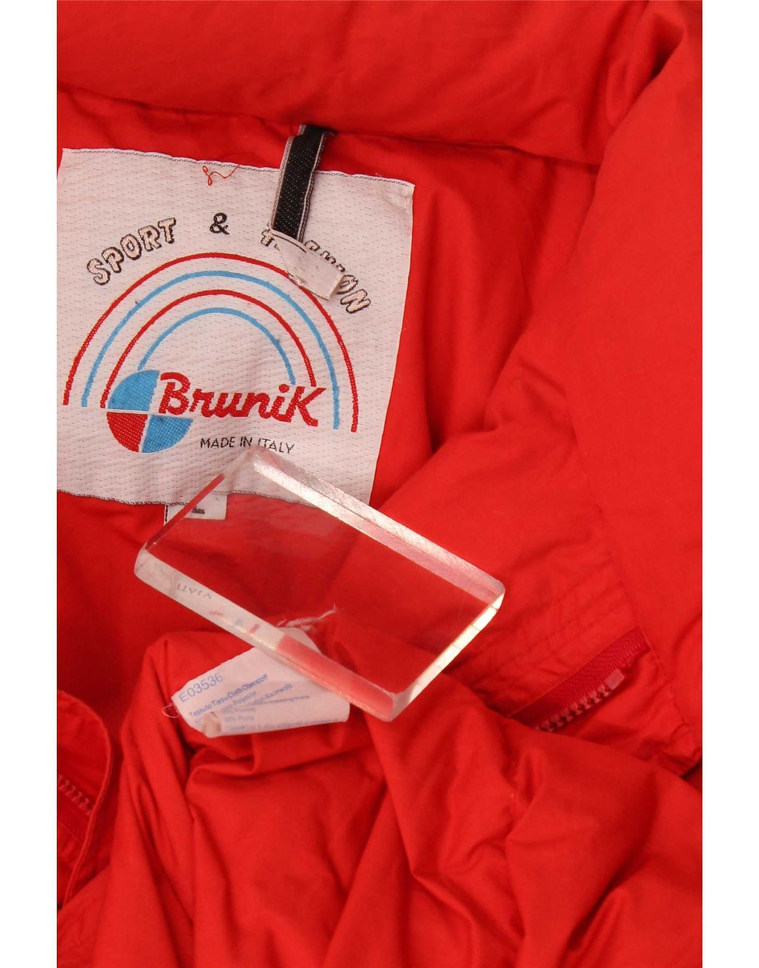 Brunik Herren-Jacke mit Kapuze, lockere Passform, gepolstert, UK 40, Größe L, Rot, Polyester