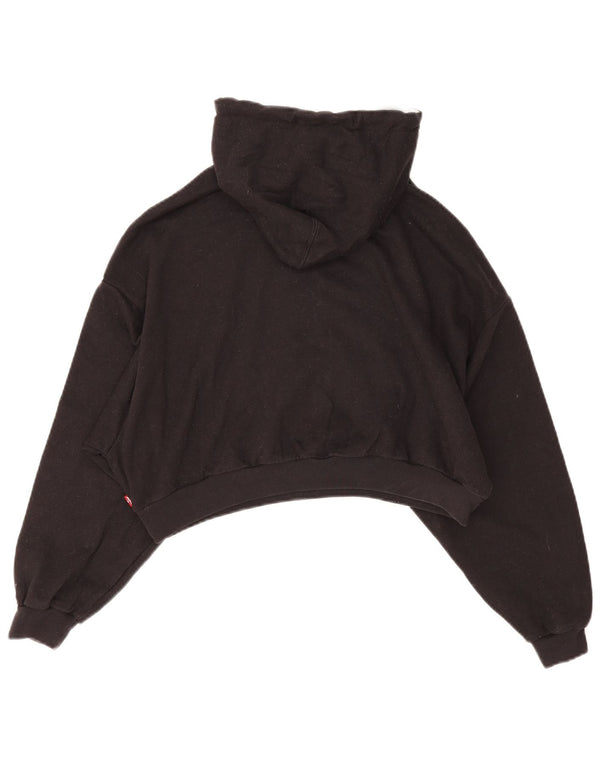 Levi's Damen Graphic Crop Hoodie Pullover UK 16 Large Schwarz Baumwolle