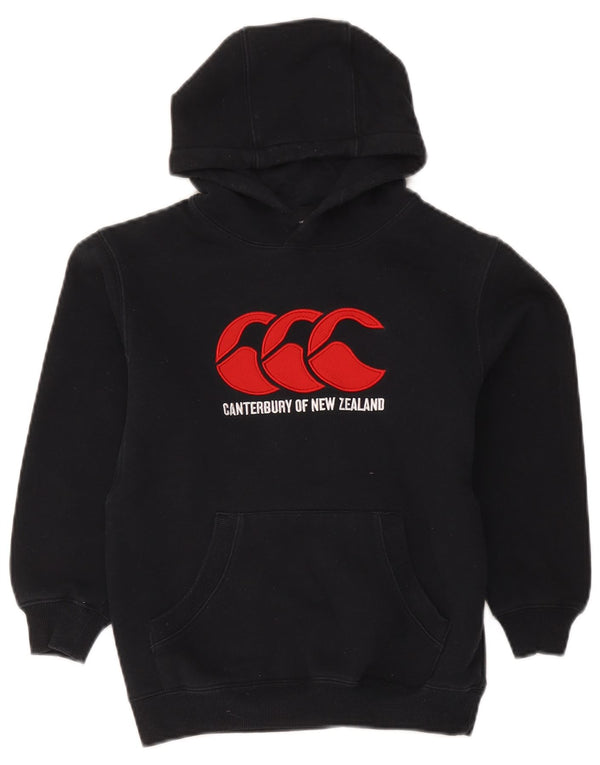 Canterbury Boys Graphic Hoodie Jumper 7-8 Years Black Cotton