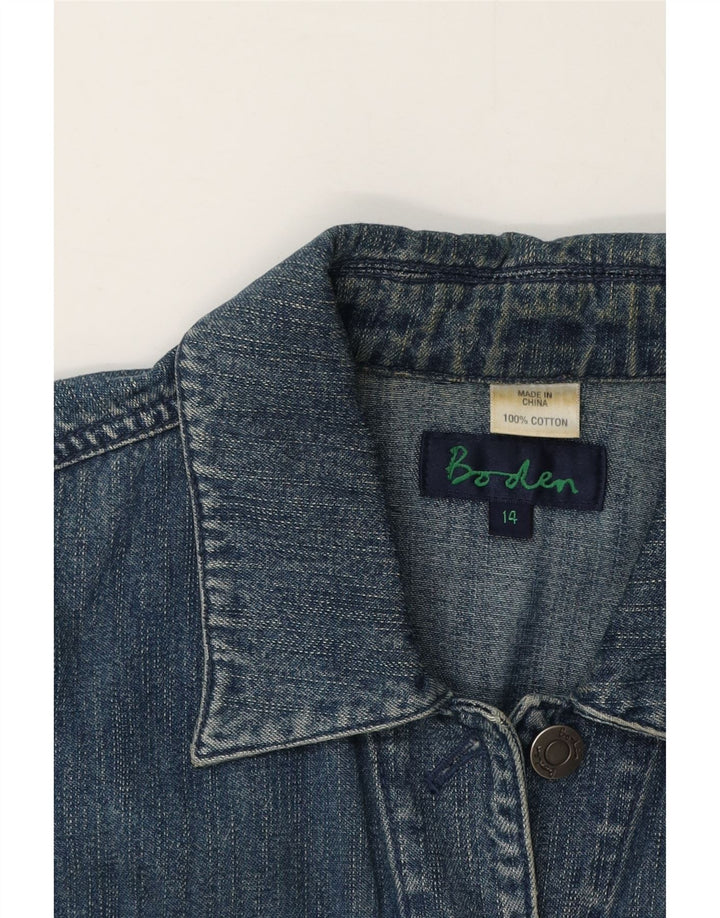 Boden Damen Jeansjacke UK 14 Große blaue Baumwolle