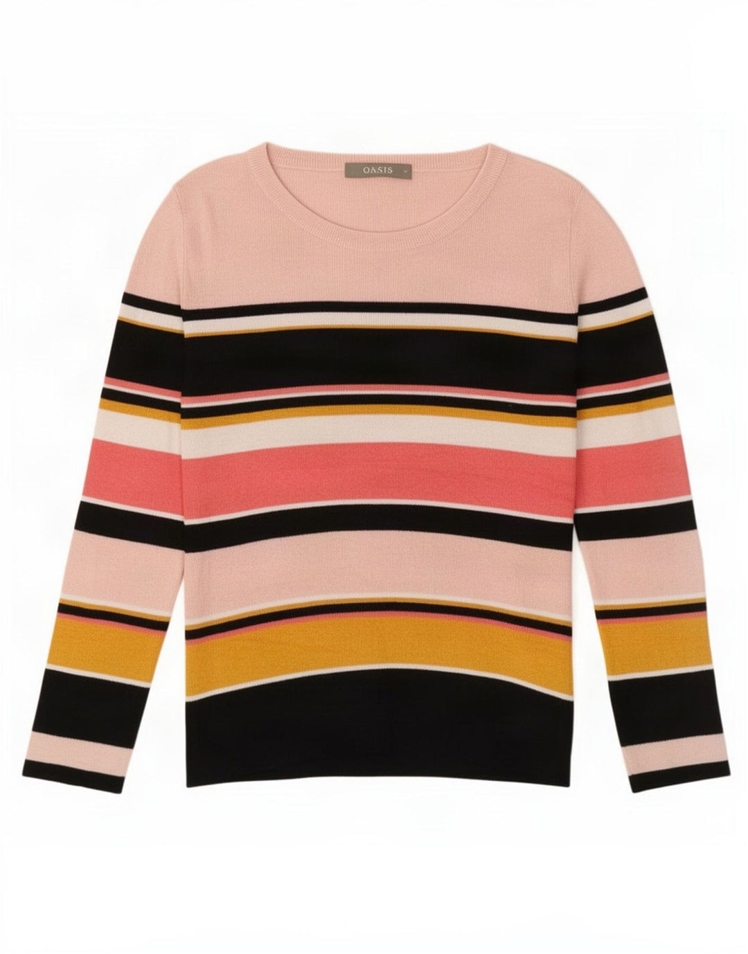 Oasis Damen-Pullover mit U-Boot-Ausschnitt, Größe M, mehrfarbig, gestreift, UK 12