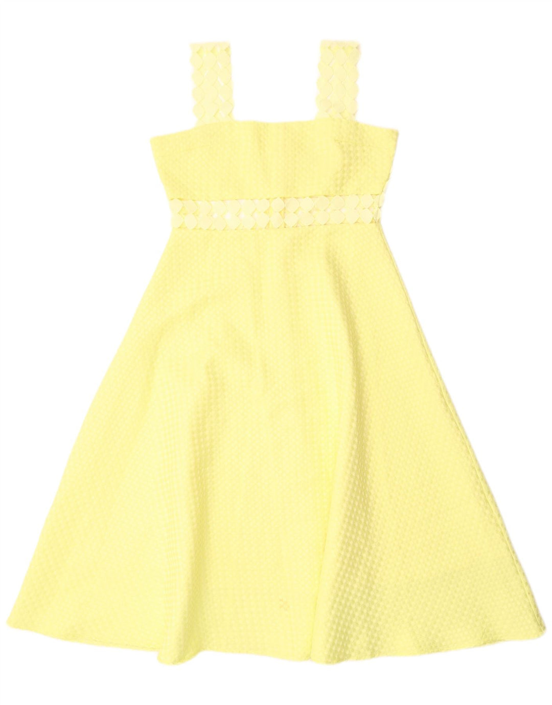 Paperlace Damen Ärmelloses A-Linien-Kleid UK 12 Mittelgelbes Polyester