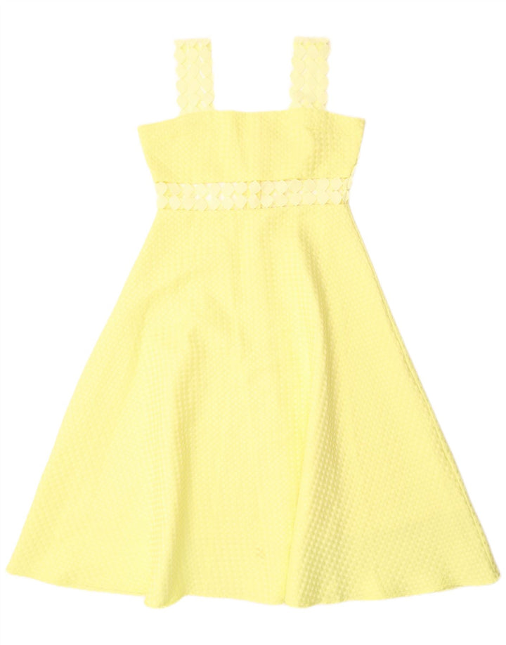 Paperlace Damen Ärmelloses A-Linien-Kleid UK 12 Mittelgelbes Polyester