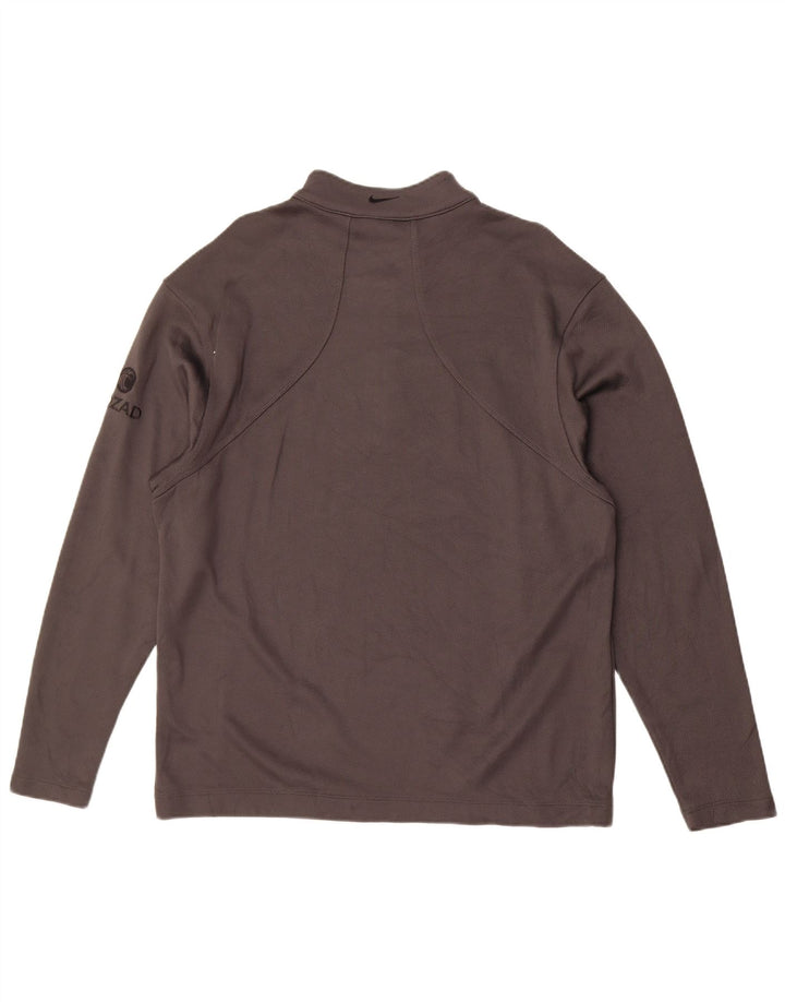Nike Herren-Pullover-Trainingsanzugoberteil mit Reißverschluss und Halsausschnitt, groß, aus schwarzer Baumwolle