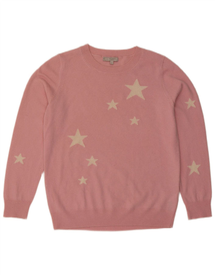 Hobbs Damen-Pullover mit abstraktem Muster und U-Boot-Ausschnitt, Gr. 14, Mittelrosa
