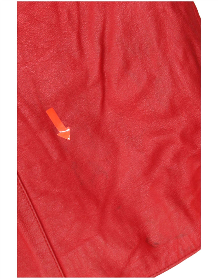 D'Enver Damen Ledermantel UK 18 XL Rotes Leder