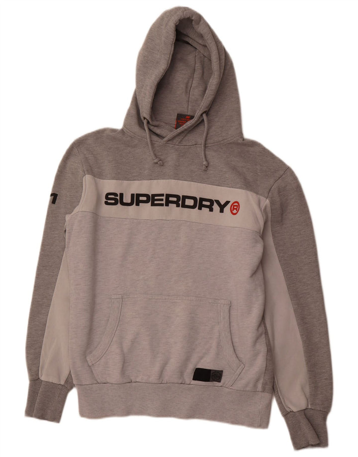SUPERDRY Herren-Kapuzenpullover mit Grafik, XL, Grau, Colourblock-Baumwolle