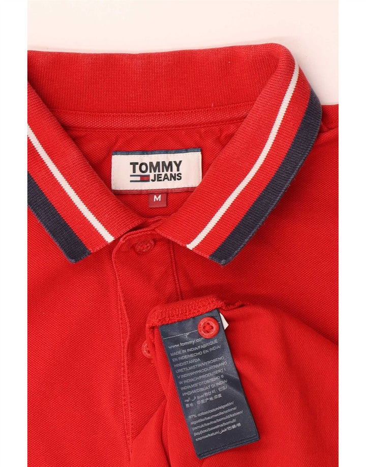 Tommy Hilfiger Herren-Poloshirt, mittelrot, gestreift, Baumwolle