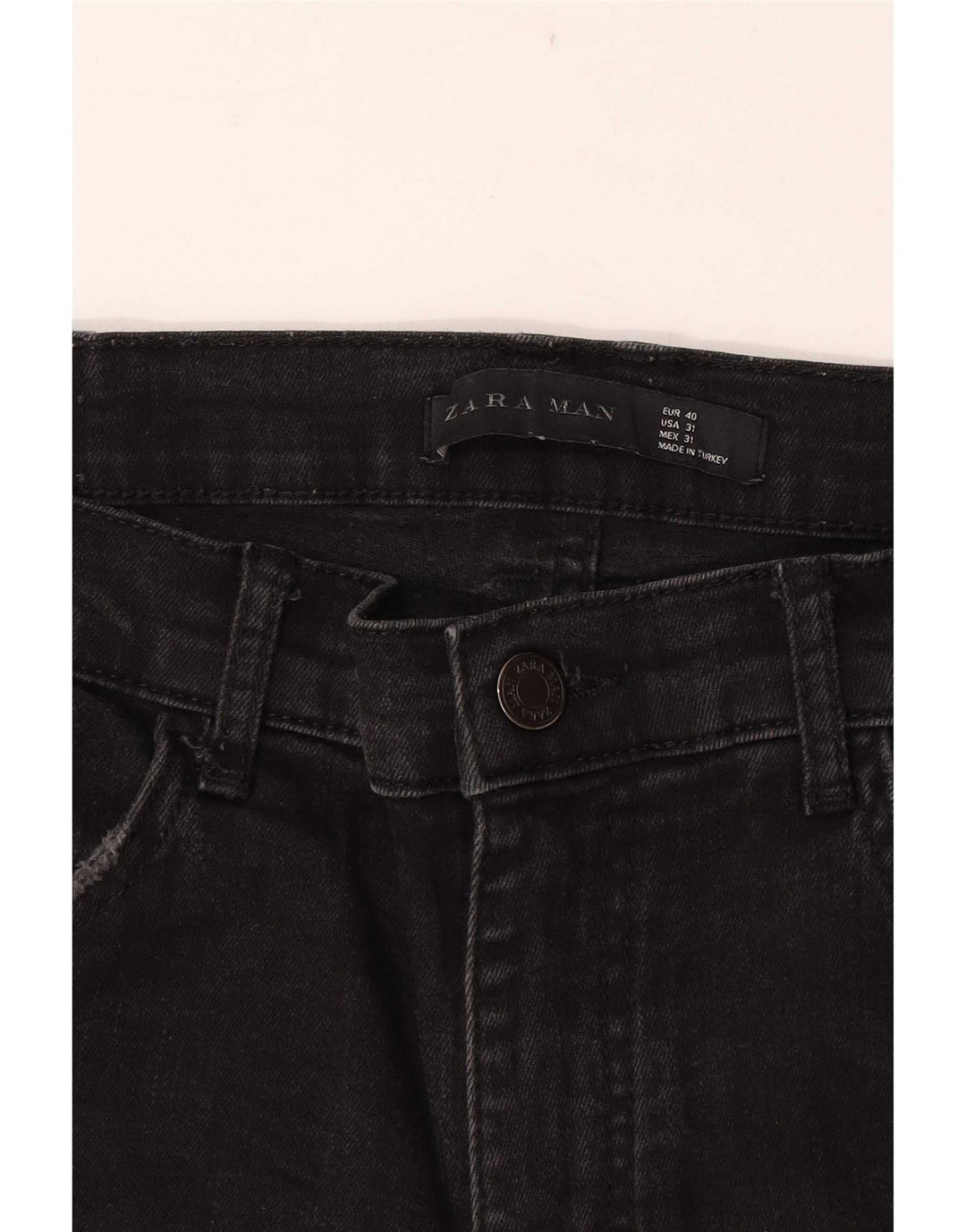 Zara Herren Distressed Skinny Jeans EU 40 Medium W31 L29 Schwarz