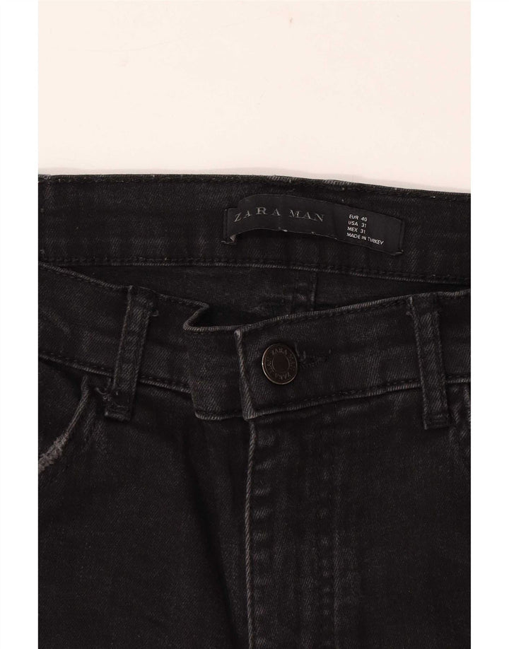 Zara Herren Distressed Skinny Jeans EU 40 Medium W31 L29 Schwarz