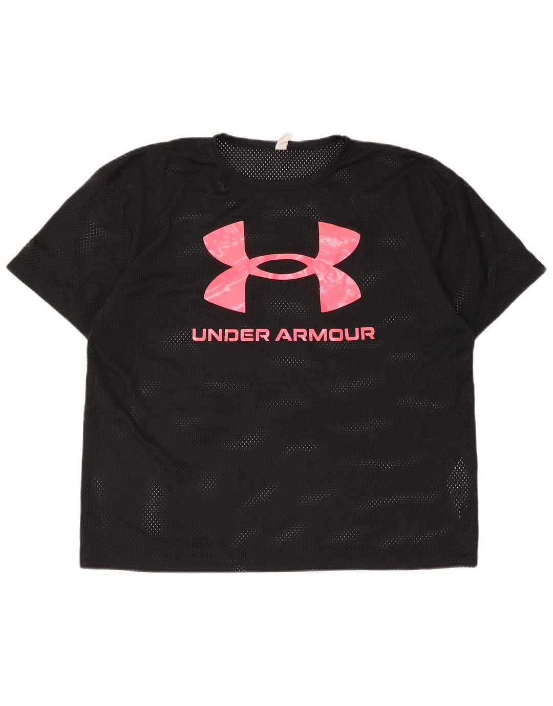 Under Armour Womens Graphic T-Shirt Top UK 16 Large Schwarz Polyester