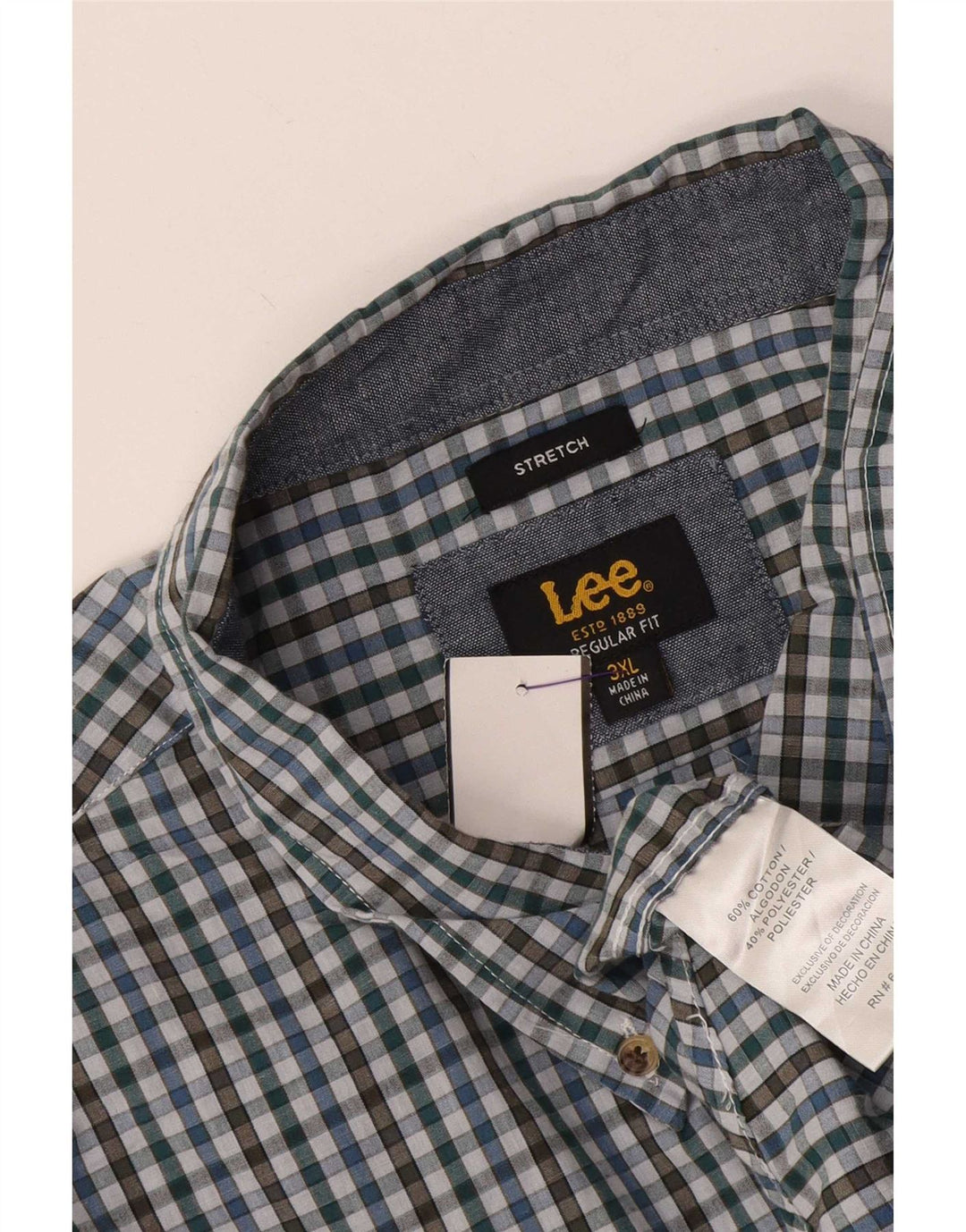 Lee Herren-Hemd mit normaler Passform, 3XL, mehrfarbig, Gingham-Baumwolle