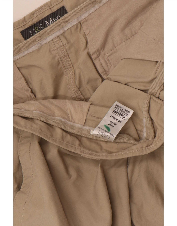 Marks & Spencer Herren Cargoshorts W38 XL Beige Baumwolle
