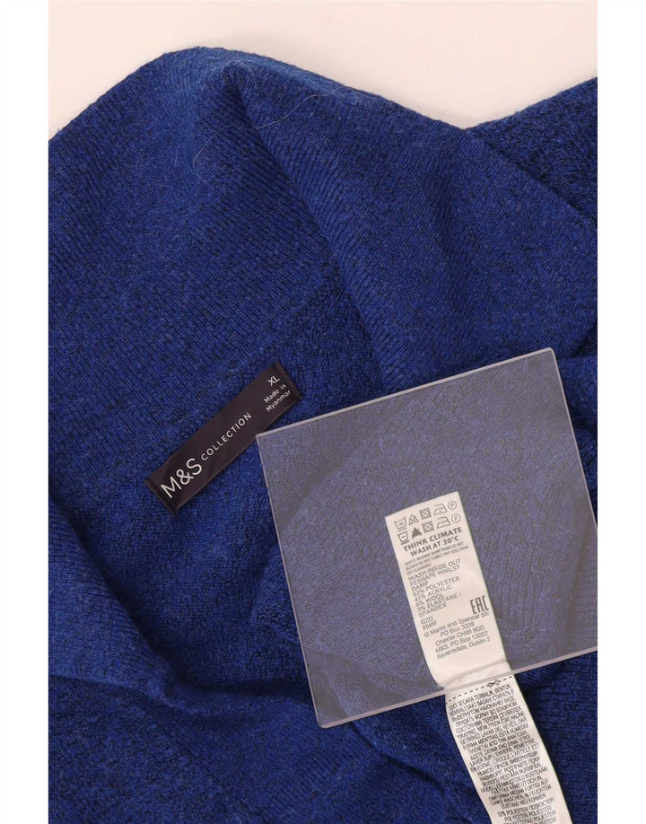 Marks & Spencer Herren Rollkragenpullover, Pullover, XL, Blau, Polyester