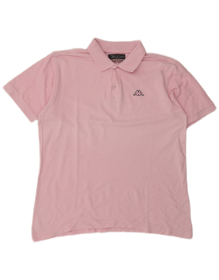 Kappa Herren-Poloshirt, groß, rosa Baumwolle