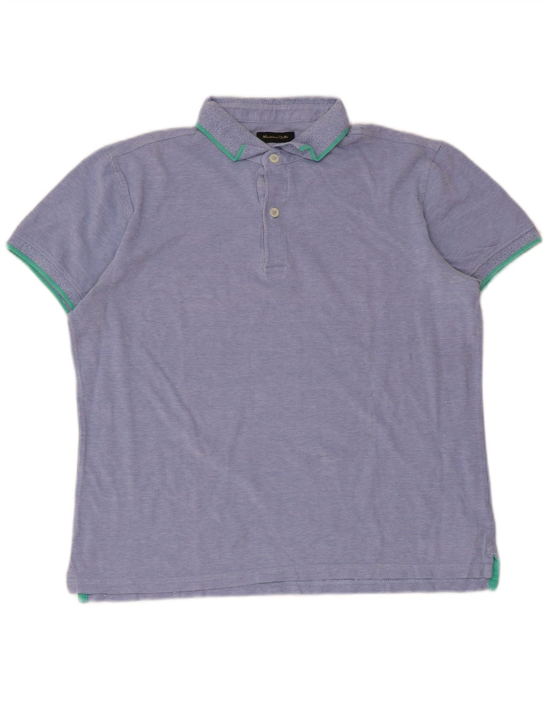 Massimo Dutti Herren-Poloshirt mit lässiger Passform, große blaue Baumwolle