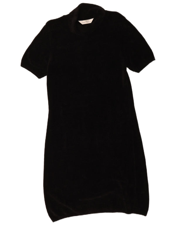 Marks & Spencer Damen Kurzarm-Pulloverkleid UK 12 Medium Schwarz