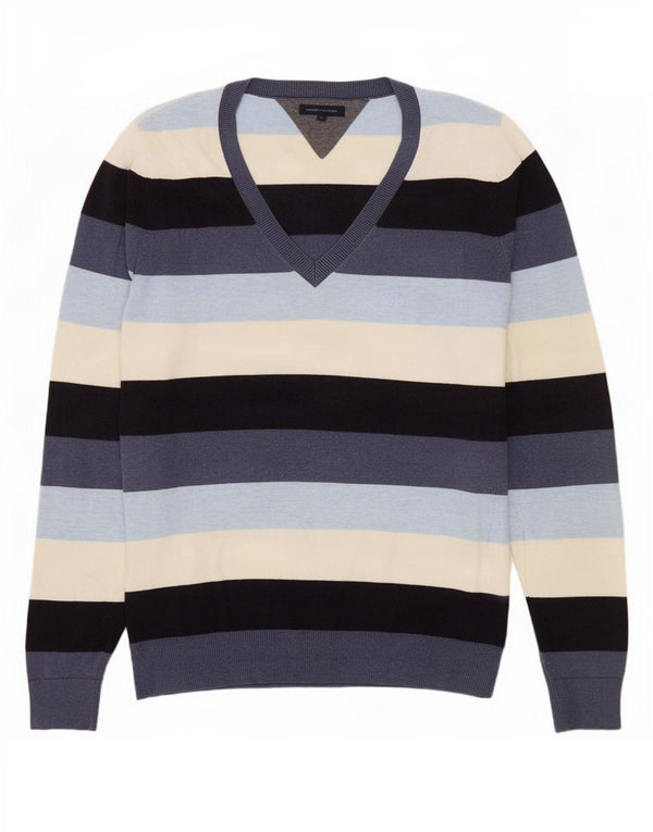 Tommy Hilfiger Damen-Pullover mit V-Ausschnitt, Gr. 18, XL, mehrfarbig gestreift