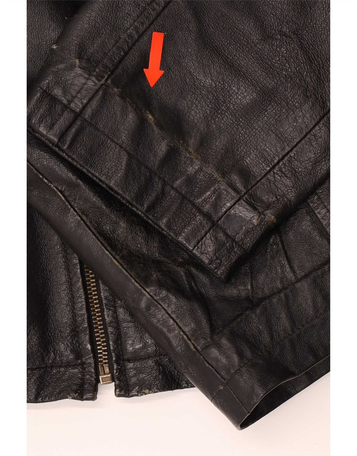 Henry Morell Herren Lederjacke IT 50 Large Schwarz