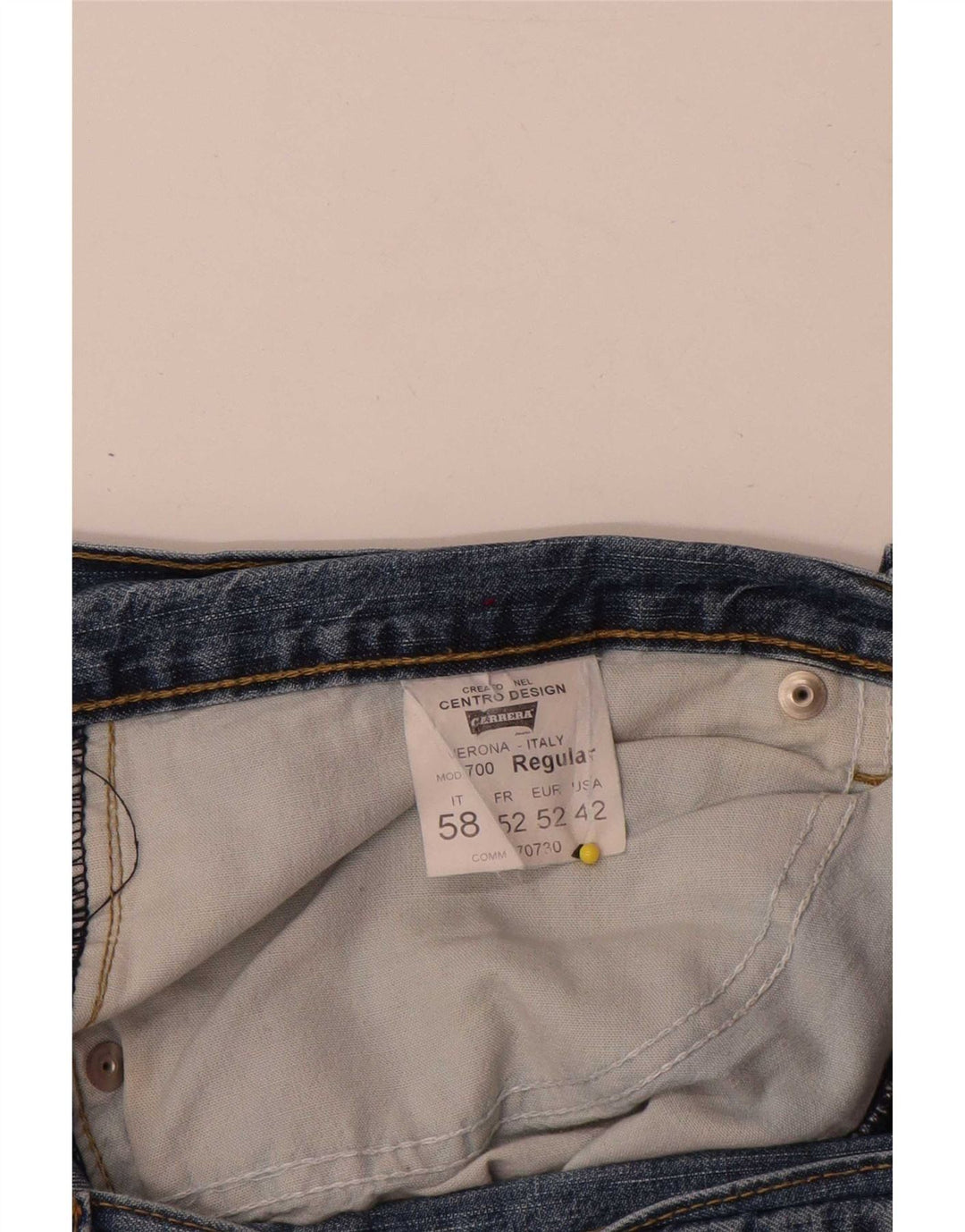 Carrera Herren Straight Jeans W42 L31 Blaue Baumwolle