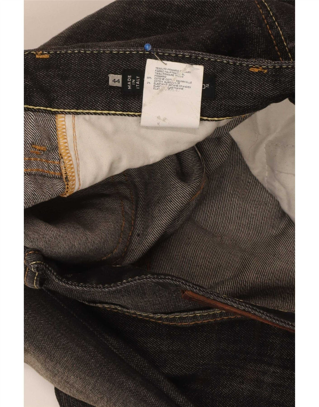 Dsquared2 Herren Distressed Straight Jeans IT 44 XS W32 L30 Graue Baumwolle