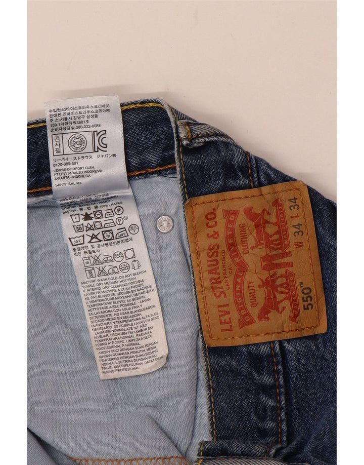 LEVI'S Herren 550 Relaxed Fit Straight Jeans W34 L34 Blaue Baumwolle