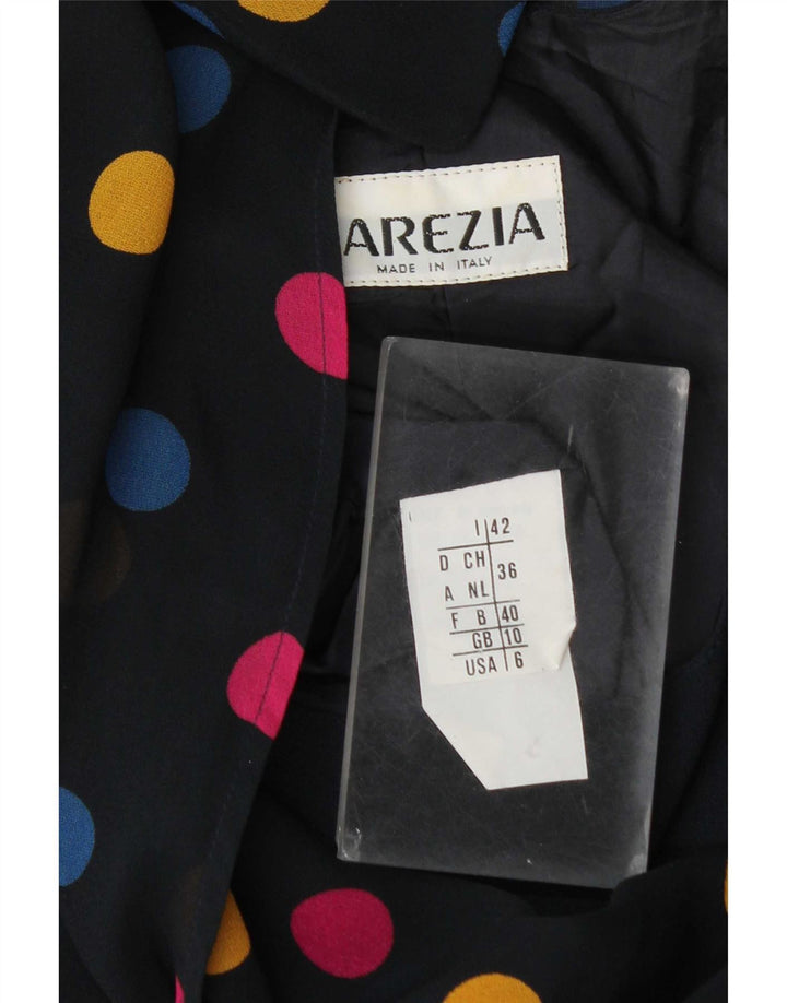 Arezia Damen-Etuikleid zum Binden vorne, Größe S, Marineblau gepunktet